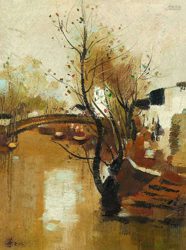吴冠中（1919～2010） 江南 连框 油画