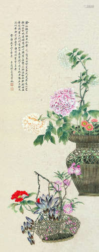 缪嘉惠（1875～1908） 花卉 立轴 纸本