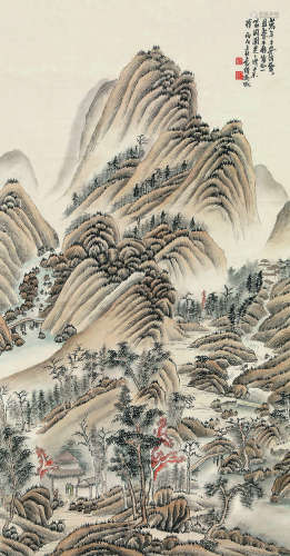 吴待秋（1878～1949） 1946年作 山水 立轴 纸本