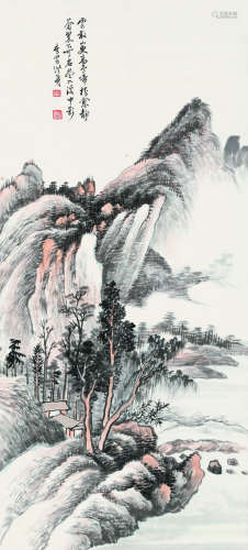 洪庶安（1887～？） 山水 立轴 纸本