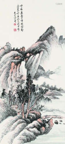 洪庶安（1887～？） 山水 立轴 纸本