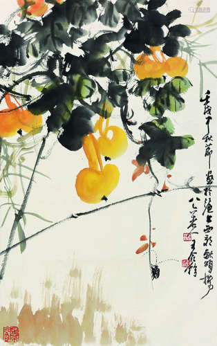 王个簃（1897～1988） 花卉 镜片 纸本