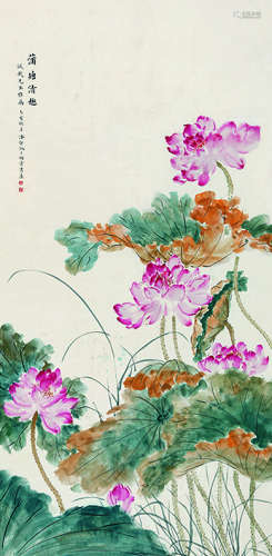 潘静淑（1892～1939） 荷塘清趣 镜片 纸本