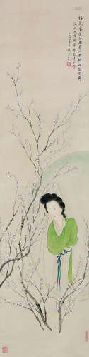 谈月色（1891～1976） 仕女 立轴 纸本