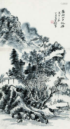 黄宾虹（1865～1955） 阳朔山水纪游 立轴 纸本