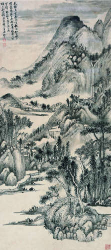 王原祁（1642～1715）（款） 山水 立轴 纸本