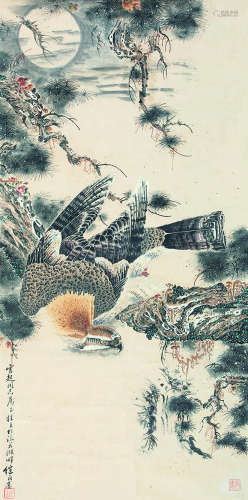 刘继卣（1918～1983） 鹰 立轴 纸本