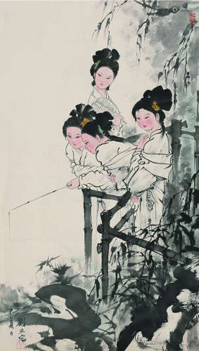 刘旦宅（1931～2011） 仕女 镜片 纸本
