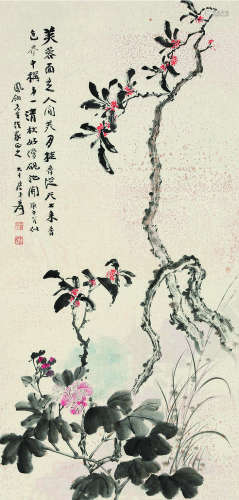 张大千（1899～1983） 1930年作 芙蓉桂花香 立轴 纸本