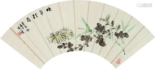 尚小云（1900～1976） 晚节犹存 扇轴 纸本
