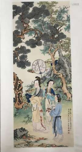 XU CAO(1899-1961)HANGING SCROLL COLOR ON PAPER. 徐