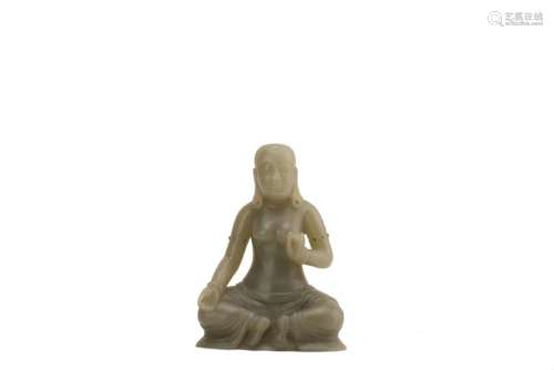 A JADE CARVING OF LUOHAN.ANTIQUE