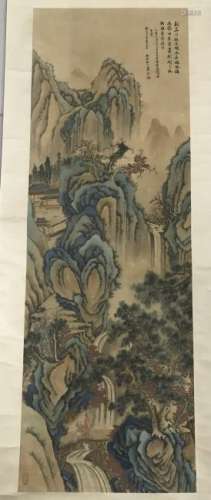 YU HUI (1632-1717)HANGING SCROLL COLOR ON PAPER.