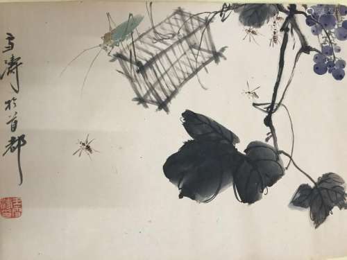 WANG XUE TAO( 1903-1982)MOUNTED FOR FRAMING COLOR ON