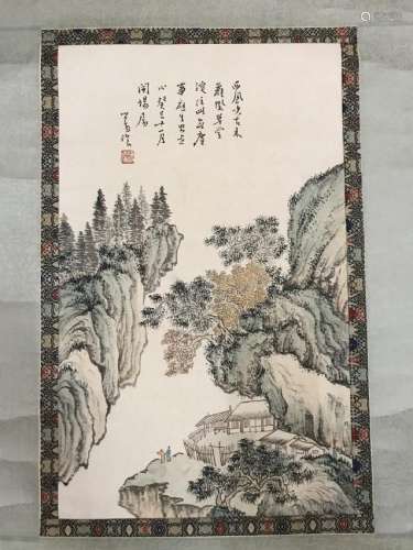 FU XIN YU(1896-1963)MOUNTED FOR FRAMING COLOR ON PAPER.