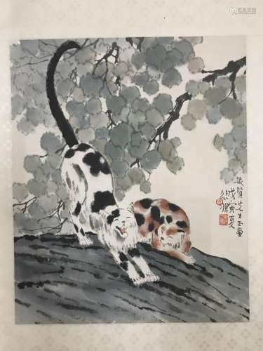 XU BEI HONG (1895-1953)HANGING SCROLL COLOR ON PAPER.