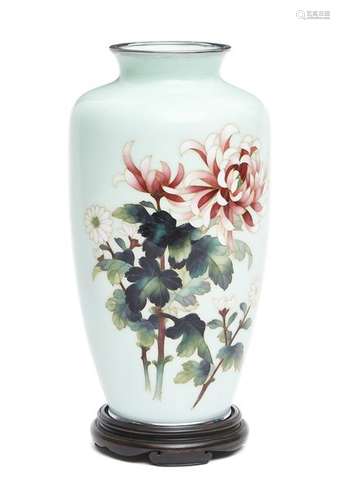 Vase japonais cloisonné par Andō shippō (Andō Cloi…