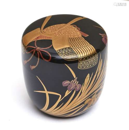Grande boîte à thé laquée (natsume) décorée sur le…