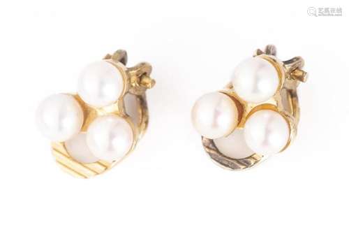 Boucles d'oreilles en argent vermeil .925 avec trois