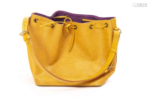 Louis Vuitton sac à main Noé en cuir épi jaune