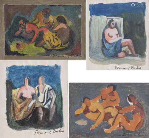 Fernand Dubuis (1908-1991) 4 dessins de nu