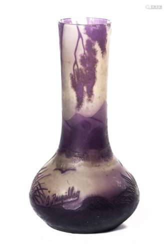 Georges Raspiller (1862-1952) vase en verre multicouche