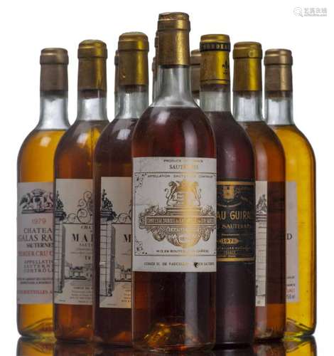 Ensemble de 11 bouteilles de Sauternes