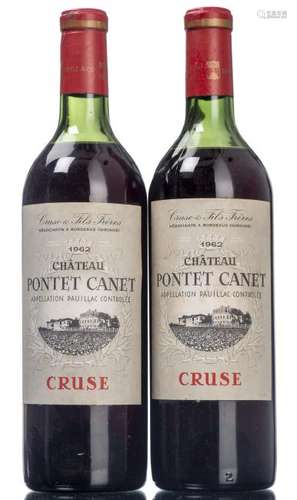 Château Pontet Canet 1962 2 bouteilles