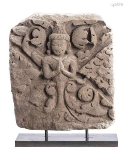 Bas relief Khmer en grès