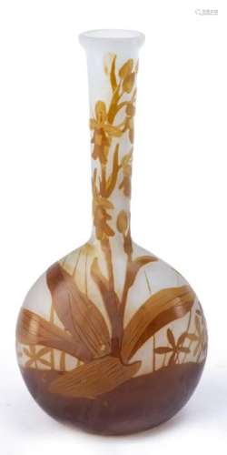 Emile Gallé (1846-1904) vase en verre multicouche à