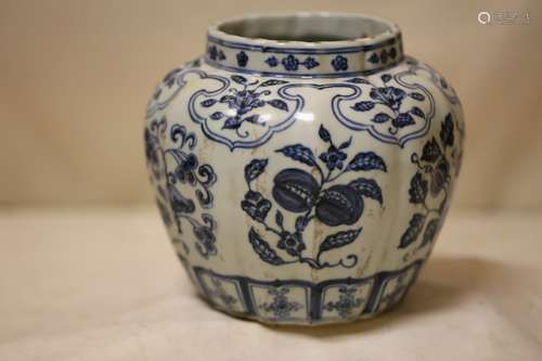 A Blue and White Porcelain Jar