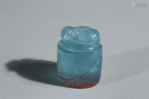 AN AQUAMARINE 'MYTHICAL BEAST' SEAL