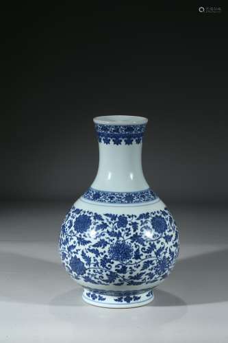 A BLUE AND WHITE 'LOTUS' VASE