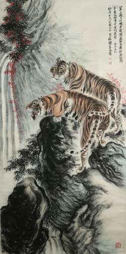 ZHANG SHANZI: INK AND COLOR ON PAPER PAINTING