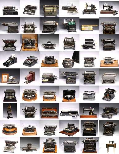 A GROUP OF VINTAGE TYPEWRITERS AND CALCULATORS