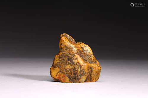 A SHOUSHAN STONE IRREGULAR SEAL