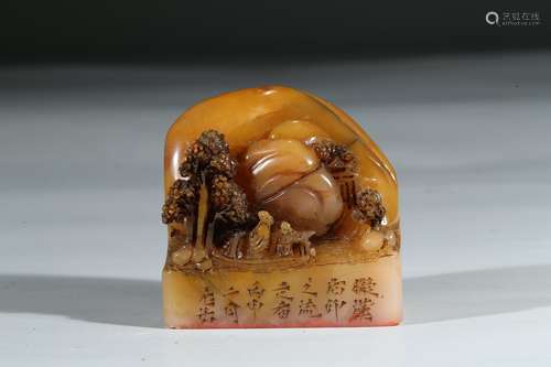 A TIAN HUANG STONE CARVED SEAL