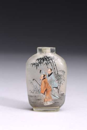 AN INSIDE-PAINTED 'FIGURES' SNUFF BOTTLE