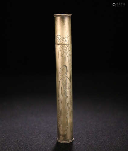 A WHITE COPPER PAINTING MAID LETTER TUBE