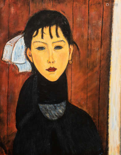 AMEDEO MODIGLIANI: FRAMED OIL ON CANVAS PAINTING 'AFTER'