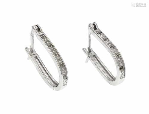 Diamant-Ohrringe Silber 925/000 rhodiniert mit Diamanten, L. 19 mm, 2,7 gDiamond earrings silver