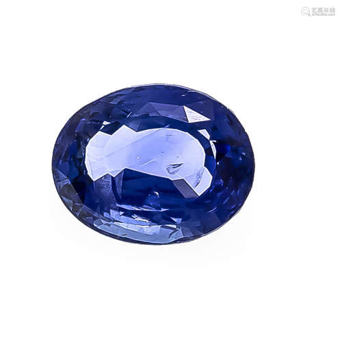 Natürlicher Saphir 4,37 ct Sri Lanka 10,81 x 8,43 x 5,22 ct, oval fac., Farbe blue, nichterhitzt,