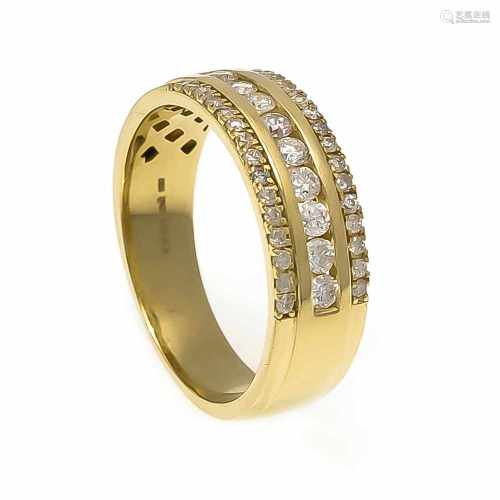 Brillant-Ring GG 585/000 mit Brillanten, zus. 0,52 ct TW/SI, RG 53, 4,7 gBrilliant Ring GG 585/000