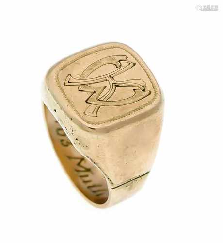 Herren-Ring RG 333/000 mit Monogramm KW, RG 59, 11,0 gMen's Ring RG 333/000 with monogram KW, RG 59,