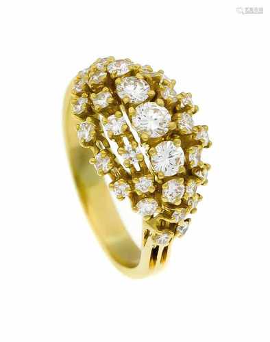 Brillant-Ring GG 750/000 mit Brillanten, zus. 1,2 ct TW/VS, RG 61, 8,1 gDiamond brilliant ring WG