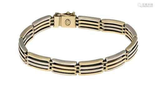 Armband GG/WG 585/000 vierreihige zierliche Glieder, Kastenschließe mit SI-Acht, B. 10 mm,L. 20