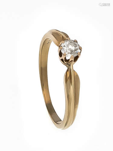 Altschliff-Diamant-Ring RG 585/000 mit einem Altschliff-Diamanten 0,16 ct W/SI, RG 52, 1,9gOld cut