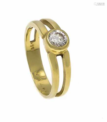 Brillant-Ring GG 750/000 mit einem Brillanten 0,58 ct W/PI1, RG 58, 5,0 gBrilliant ring GG 750/000