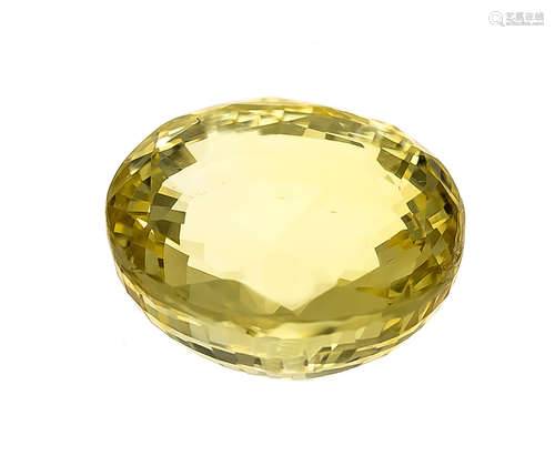 Natürlicher gelber Saphir 16,09 ct Sri Lanka 14,45 x 13,34 x 7,54 ct, oval fac., Farbegelb, nicht