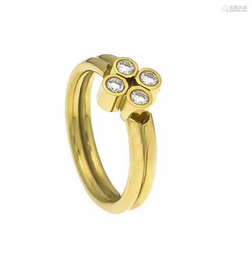 Brillant-Ring GG 585/000 mit 4 Brillanten, zus. 0,29 ct W/SI, RG 58, 6,7 gBrilliant ring GG 585/